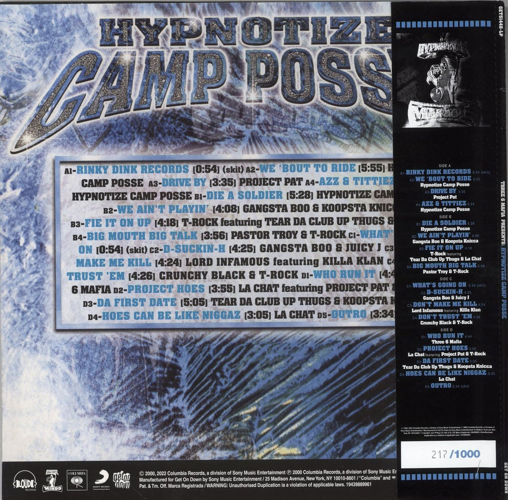 Three 6 Mafia Hypnotize Camp Posse - Blue Spinner Vinyl US 2-LP vinyl record set (Double LP Album)
