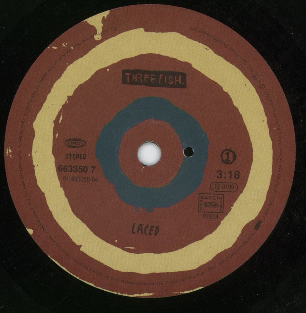Three Fish Laced UK 7" vinyl single (7 inch record / 45) TJ307LA869538