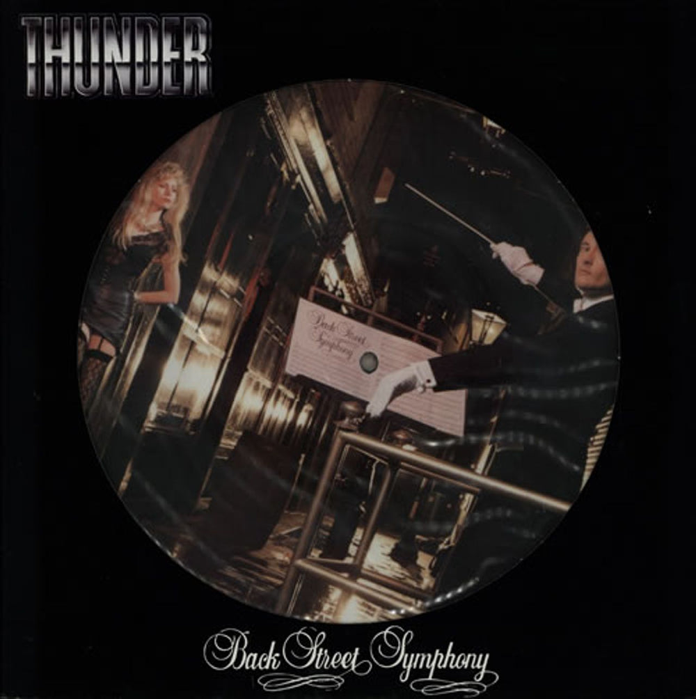 Thunder Backstreet Symphony UK picture disc LP (vinyl picture disc album) EMCPD3570