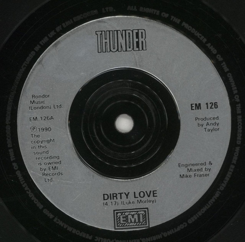 Thunder Dirty Love UK 7" vinyl single (7 inch record / 45) THU07DI01680