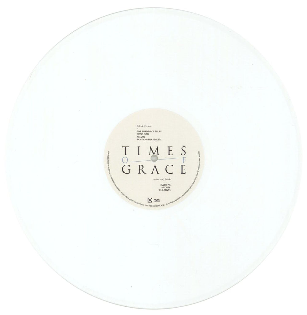 Times Of Grace Songs of Loss & Separation - White Opaque Vinyl US vinyl LP album (LP record) 9LNLPSO867554