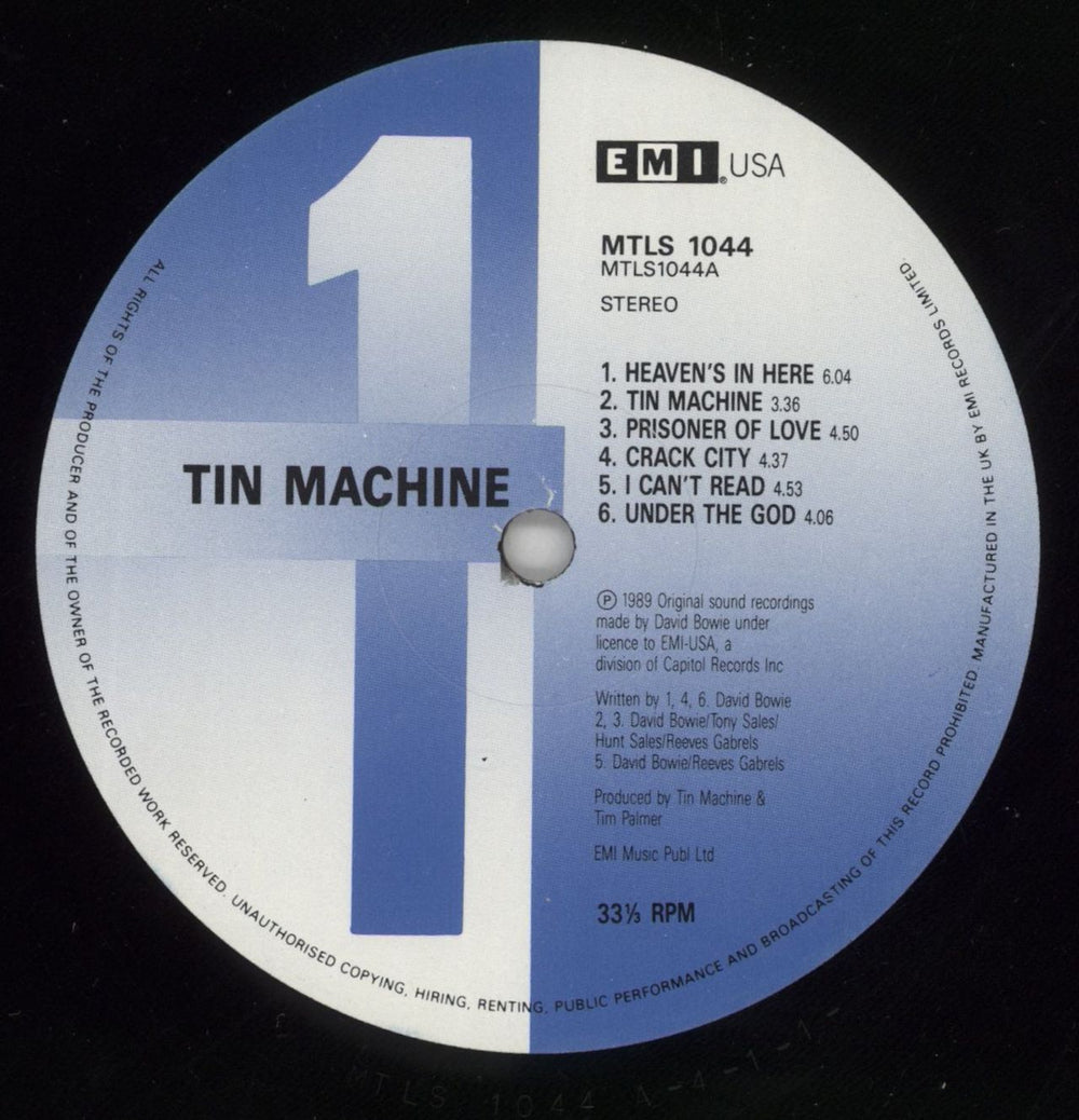 Tin Machine Tin Machine UK vinyl LP album (LP record) TINLPTI280238