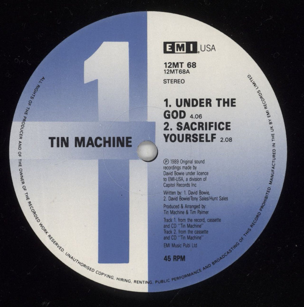 Tin Machine Under The God UK 12" vinyl single (12 inch record / Maxi-single) TIN12UN167246