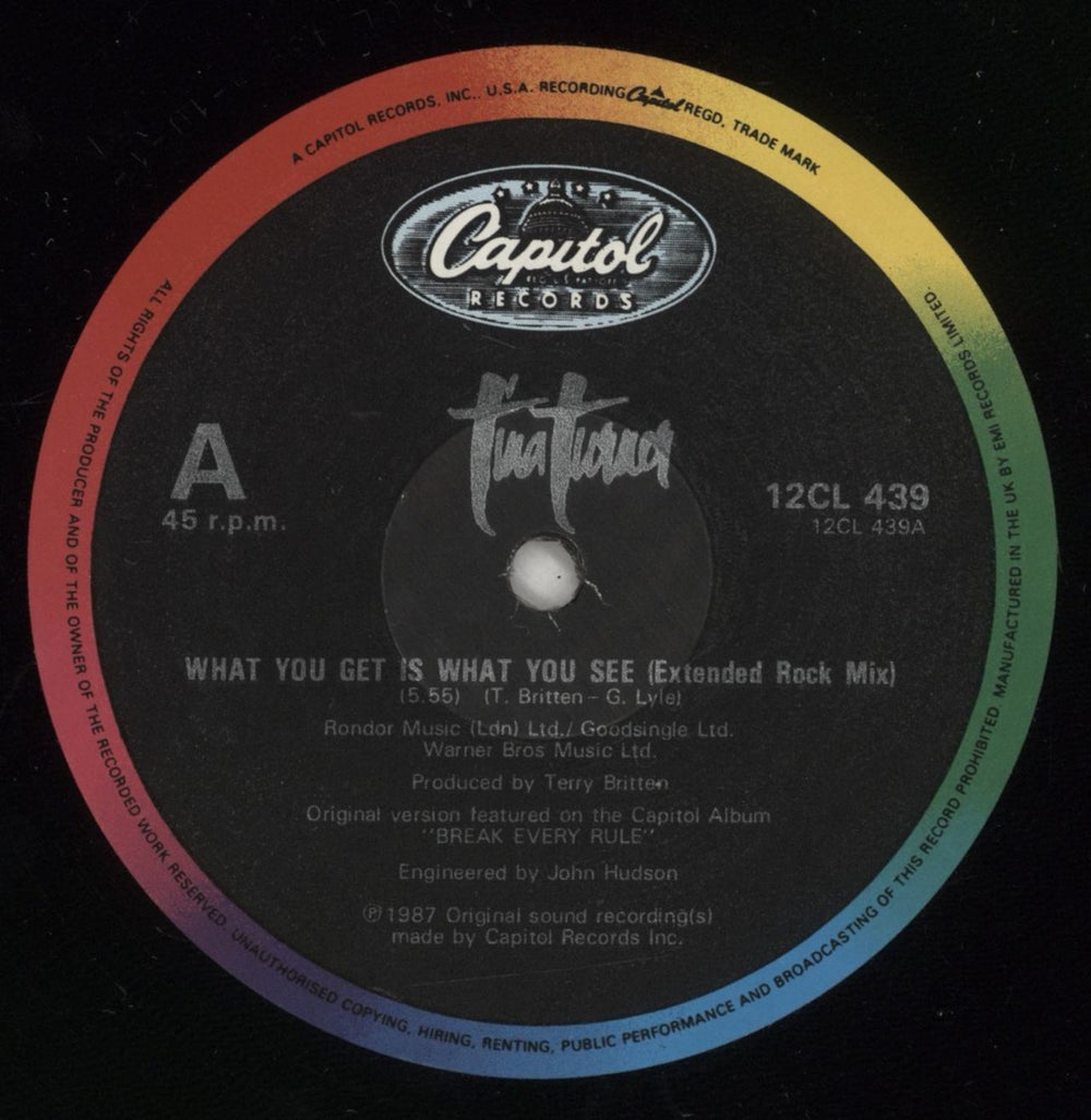 Tina Turner What You Get Is What You See UK 12" vinyl single (12 inch record / Maxi-single) TUR12WH34242