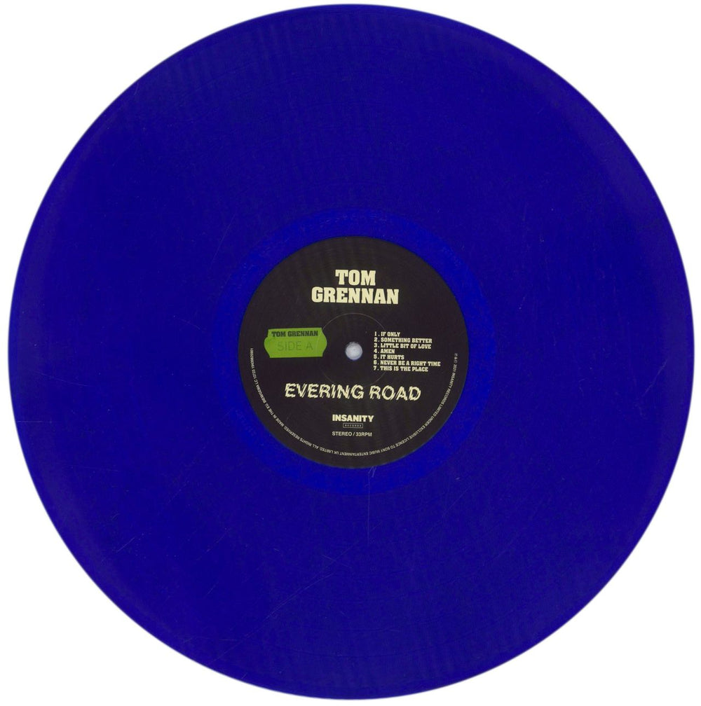 Tom Grennan Evering Road - Blue Vinyl UK vinyl LP album (LP record) 0SNLPEV845391