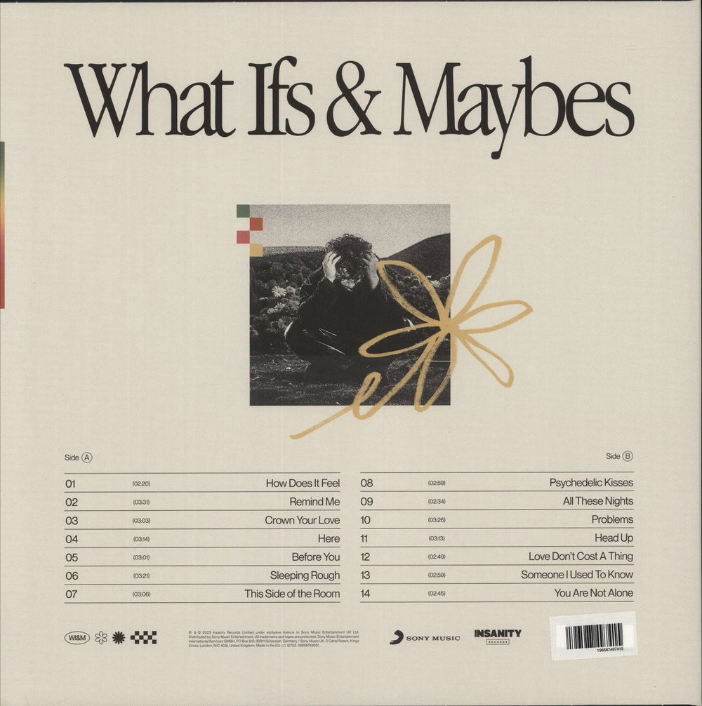 Tom Grennan What Ifs & Maybes - Orange Vinyl - Autographed Sleeve UK vinyl LP album (LP record) 196587497316