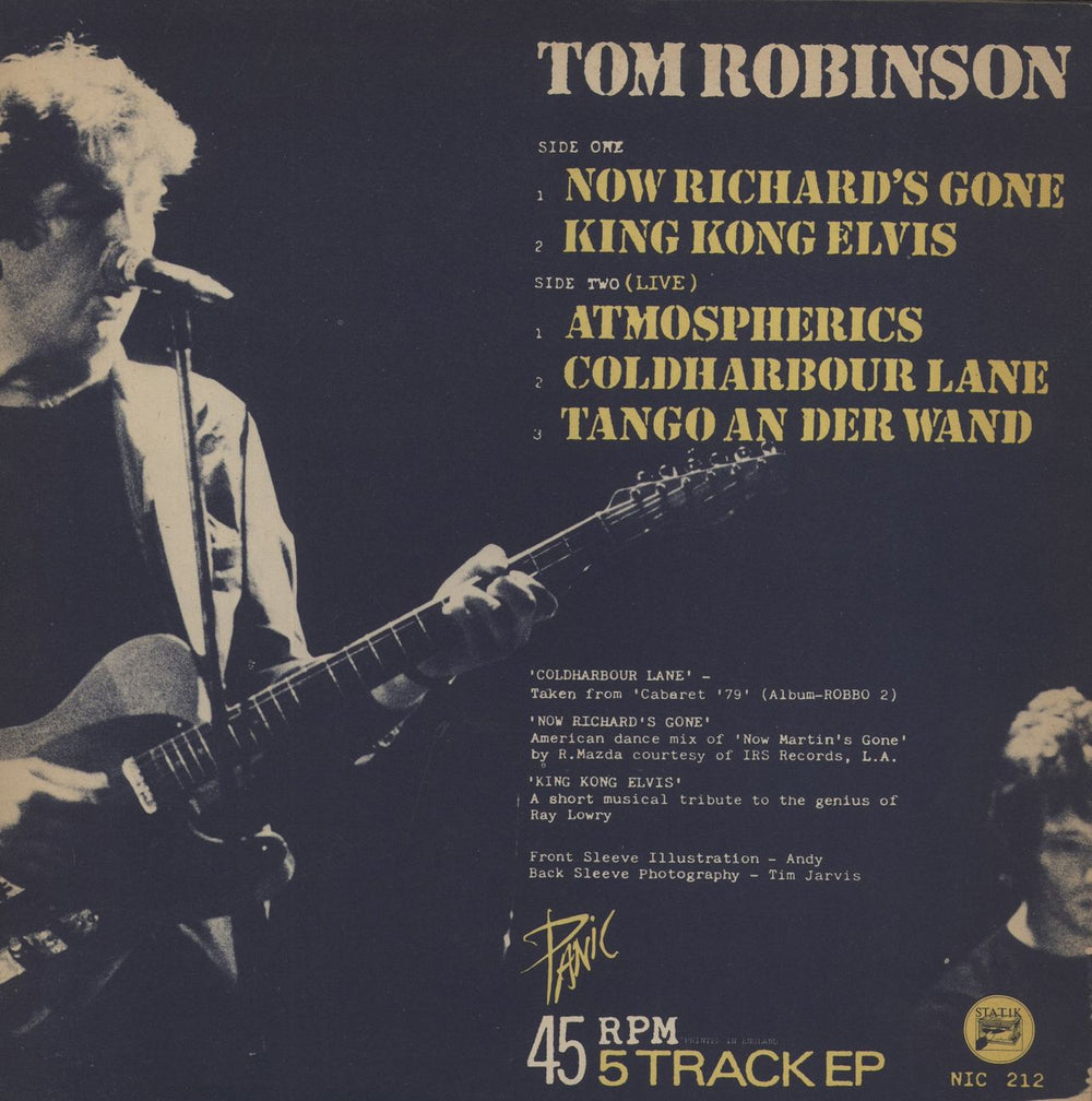Tom Robinson Atmospherics UK 12" vinyl single (12 inch record / Maxi-single)