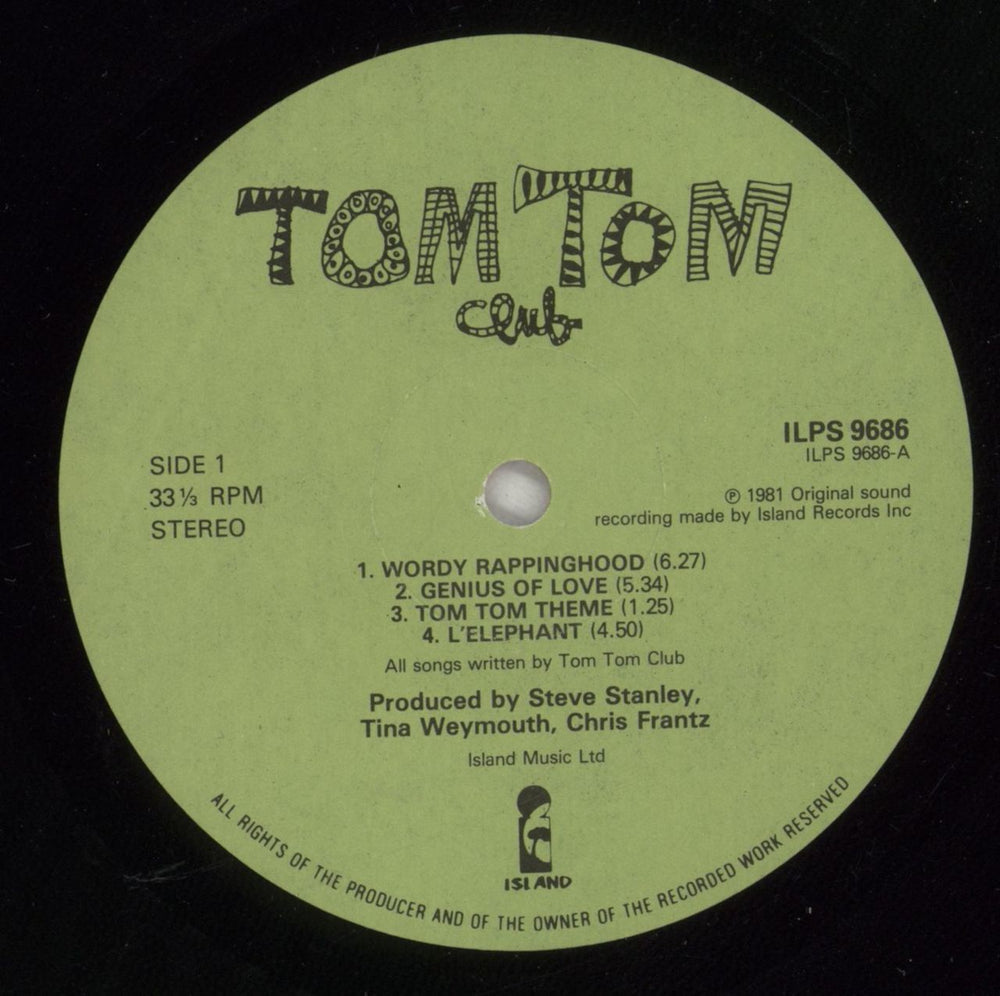 Tom Tom Club Tom Tom Club - 2nd - Hype Stickered UK vinyl LP album (LP record) TTCLPTO728287