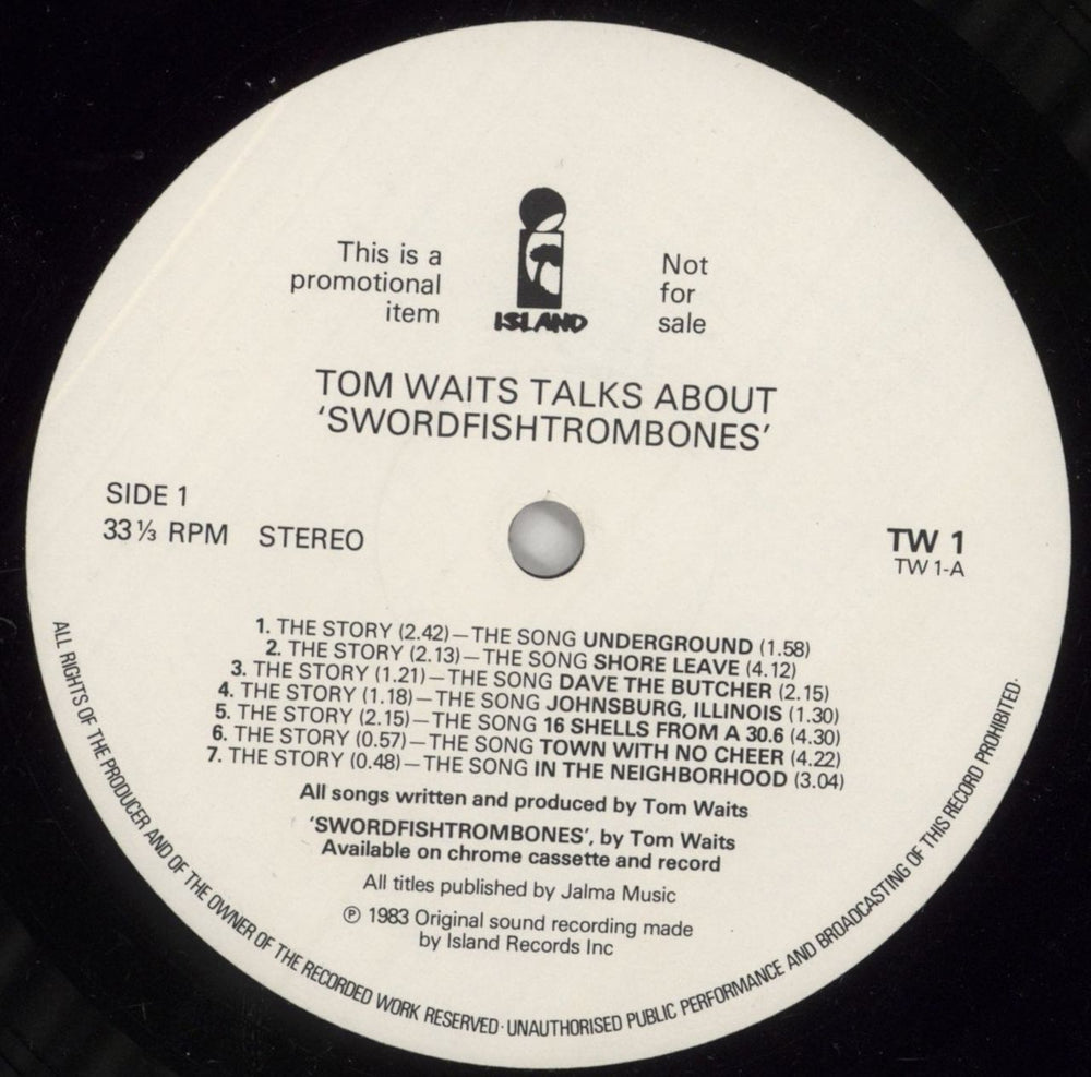 Tom Waits A Conversation With UK Promo vinyl LP album (LP record) TMWLPAC67817
