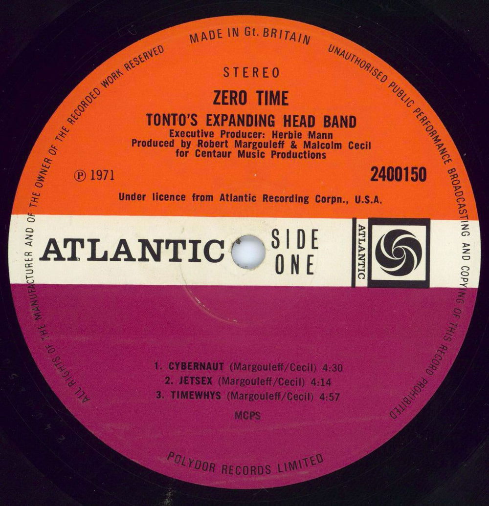 Tonto's Expanding Head Band Zero Time - 1st + Inner UK vinyl LP album (LP record) ONTLPZE769129