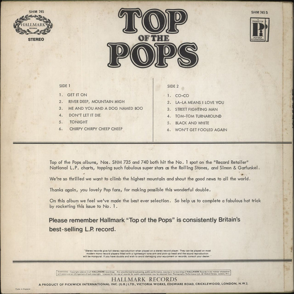 Top Of The Pops Top Of The Pops Vol. 18 UK vinyl LP album (LP record)