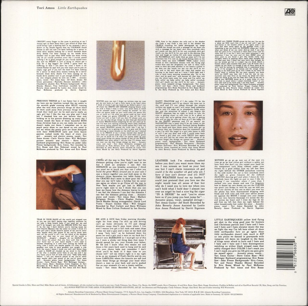 Tori Amos Little Earthquakes - 180 Gram Vinyl UK vinyl LP album (LP record) 081227968304