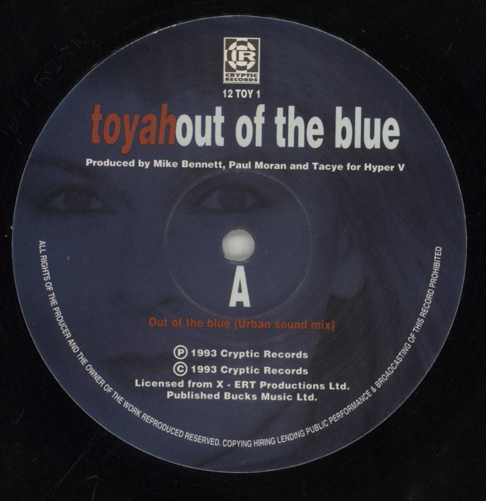 Toyah Out Of The Blue - Autographed UK 12" vinyl single (12 inch record / Maxi-single) TYH12OU862000