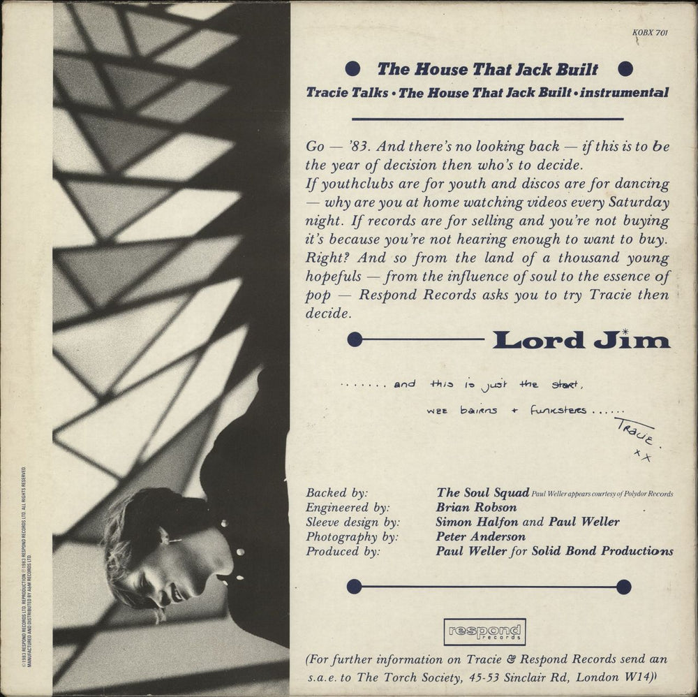 Tracie The House That Jack Built UK 12" vinyl single (12 inch record / Maxi-single)