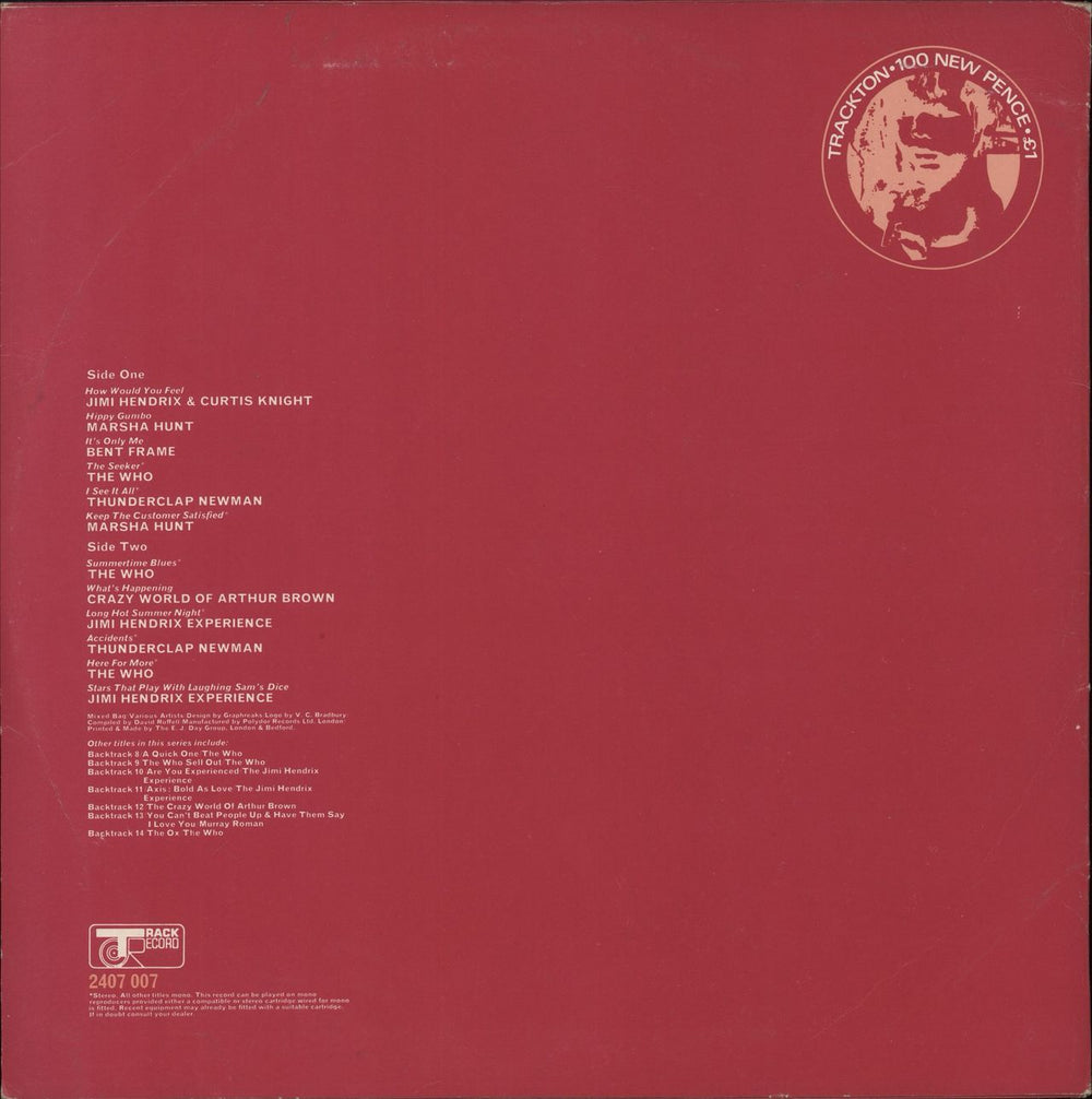 Track Records Backtrack 7 - EX UK vinyl LP album (LP record)