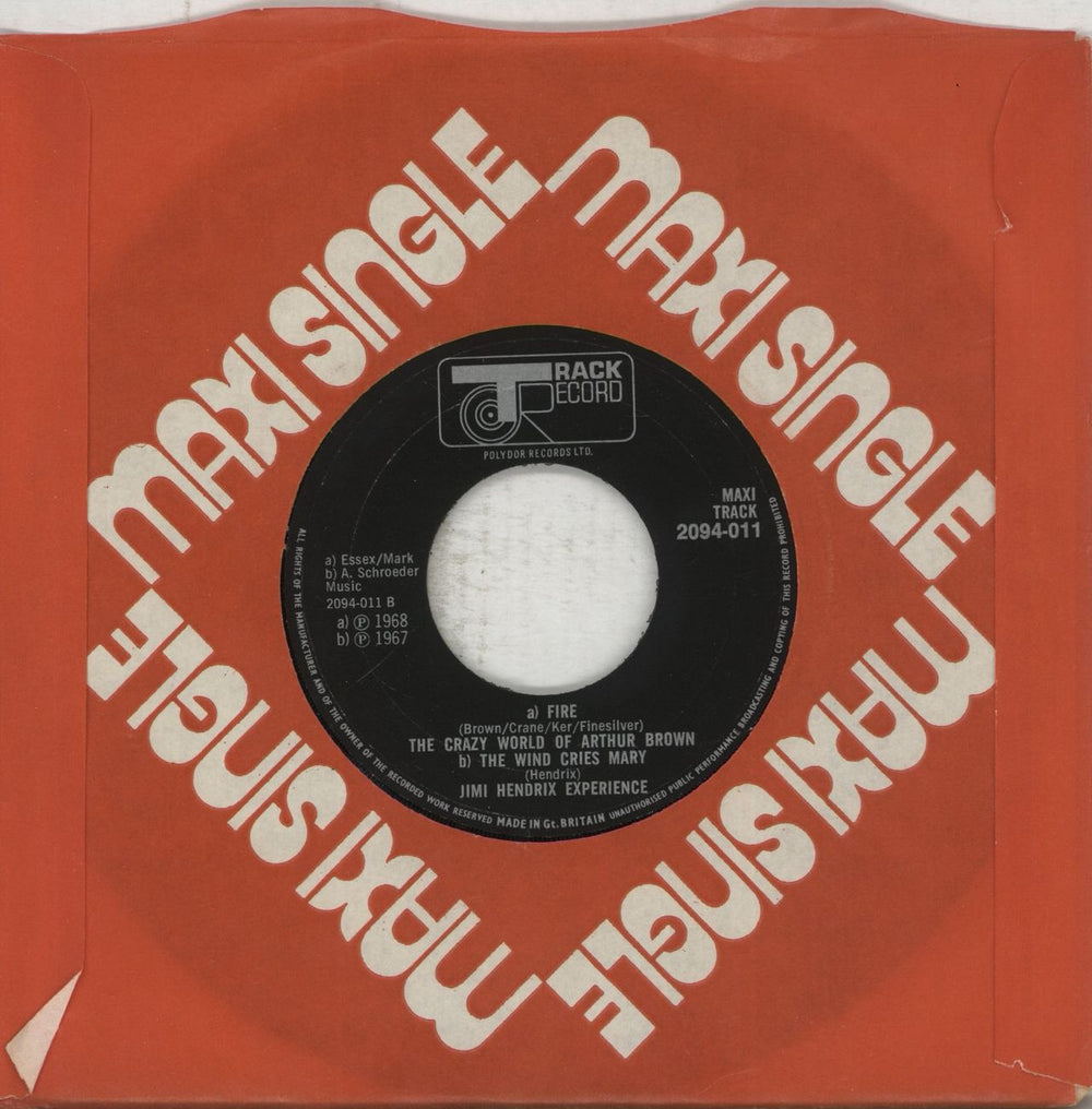 Track Records Maxi Single - Wide Centred UK 7" vinyl single (7 inch record / 45)