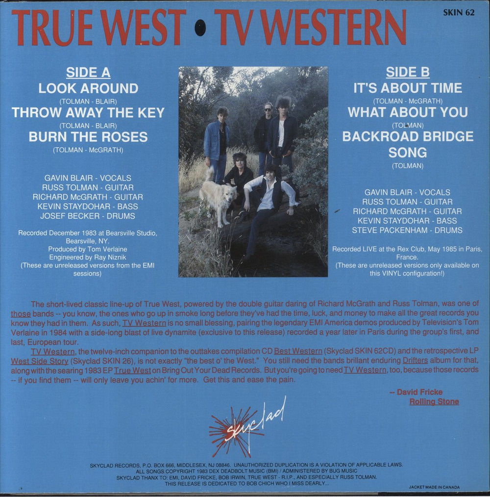 True West TV Western US 12" vinyl single (12 inch record / Maxi-single)