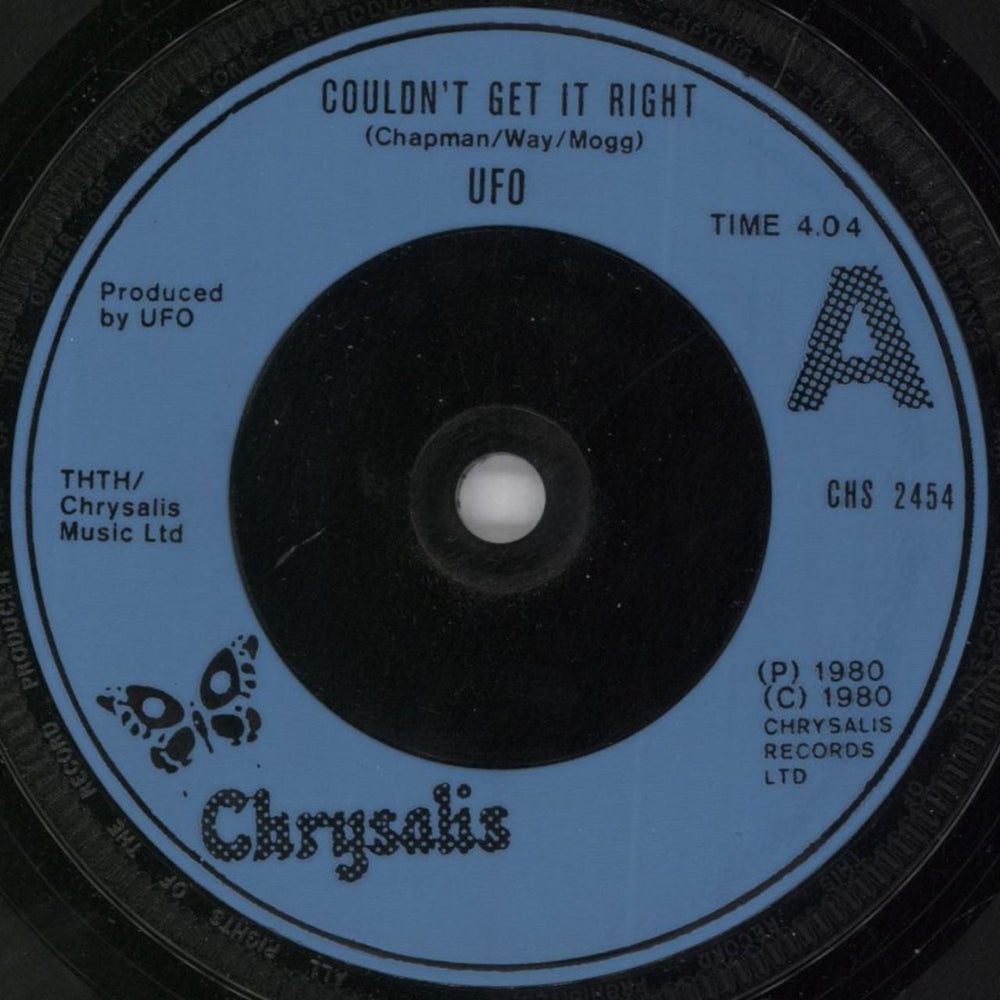 UFO Couldn't Get It Right UK 7" vinyl single (7 inch record / 45) UFO07CO01508