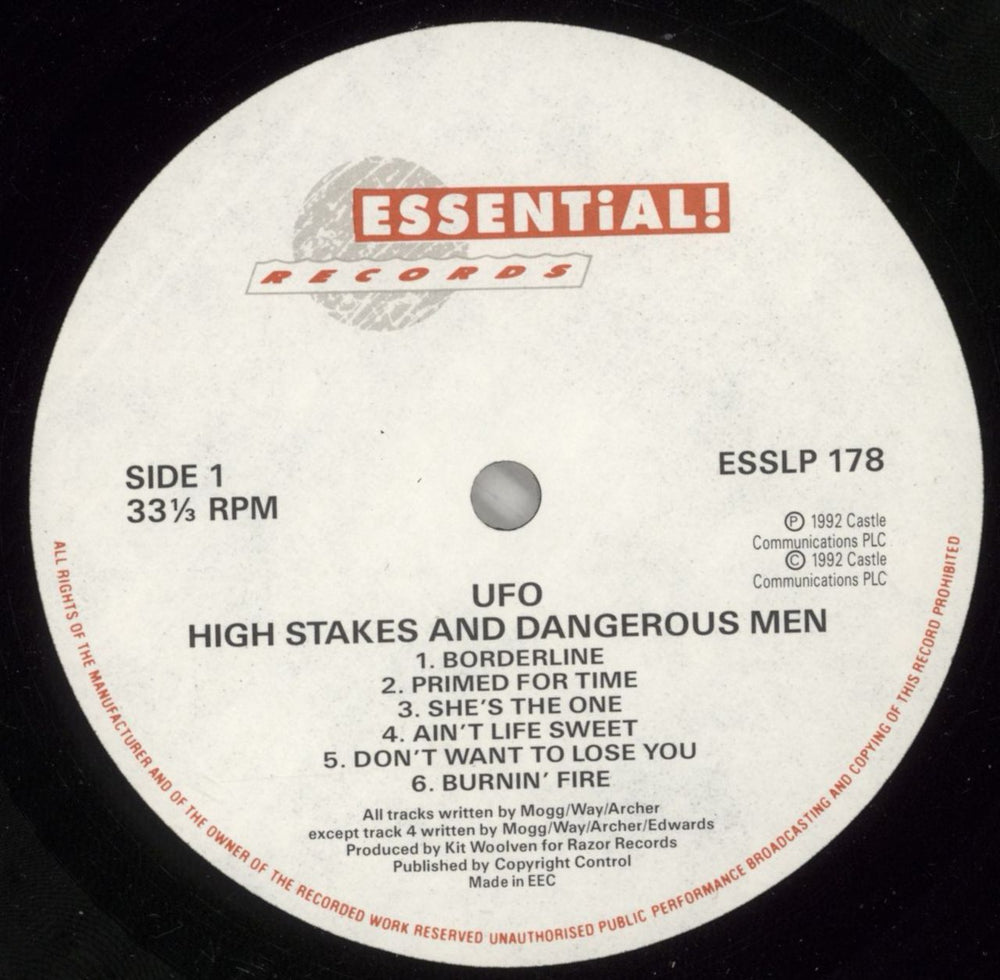 UFO High Stakes & Dangerous Men UK vinyl LP album (LP record) UFOLPHI563045