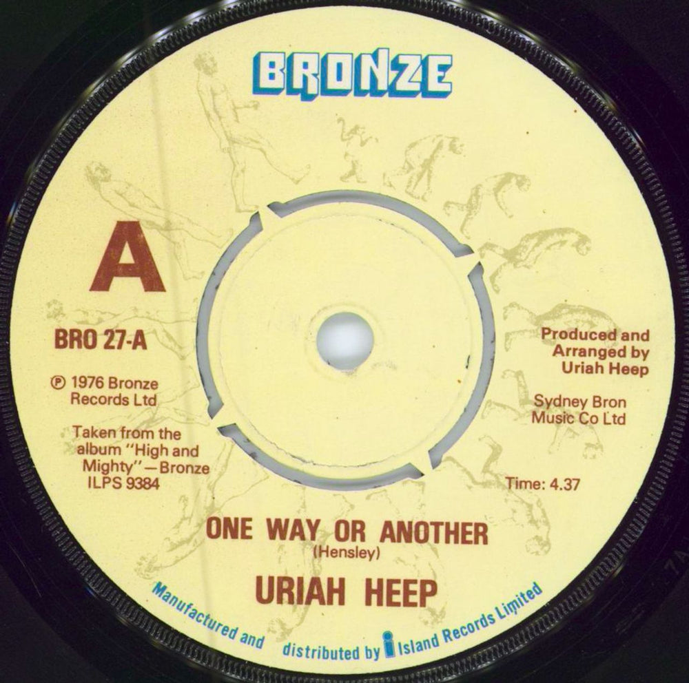 Uriah Heep One Way Or Another UK 7" vinyl single (7 inch record / 45) BRO27