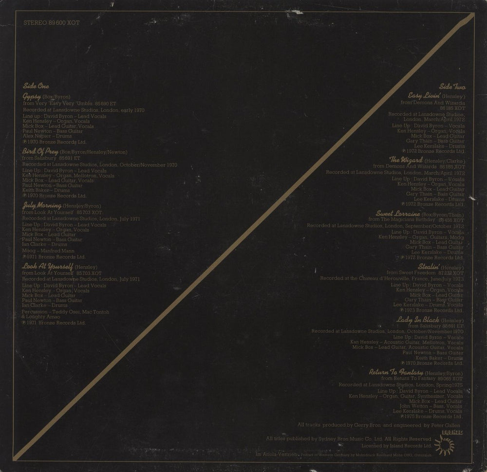 Uriah Heep The Best Of... German vinyl LP album (LP record)