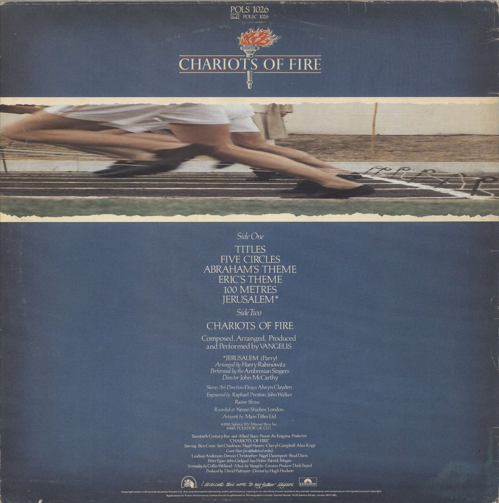 Vangelis Chariots Of Fire - EX UK vinyl LP album (LP record)