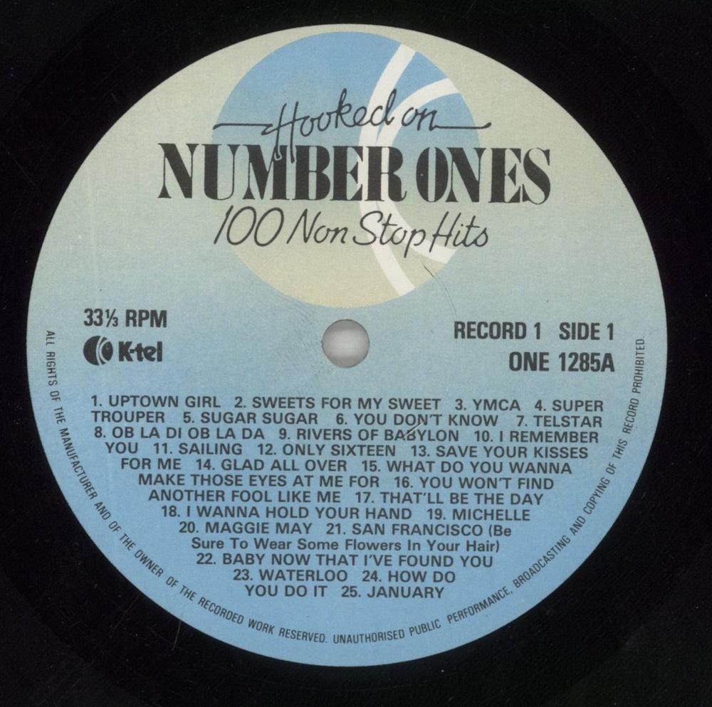 Various-60s & 70s Hooked On Number Ones - 100 Non Stop Hits UK 2-LP vinyl record set (Double LP Album) SVA2LHO603373