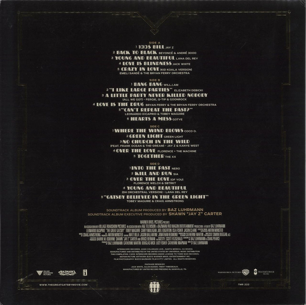Various Artists Music From Baz Luhrmann's Film The Great Gatsby US 2-LP vinyl record set (Double LP Album)