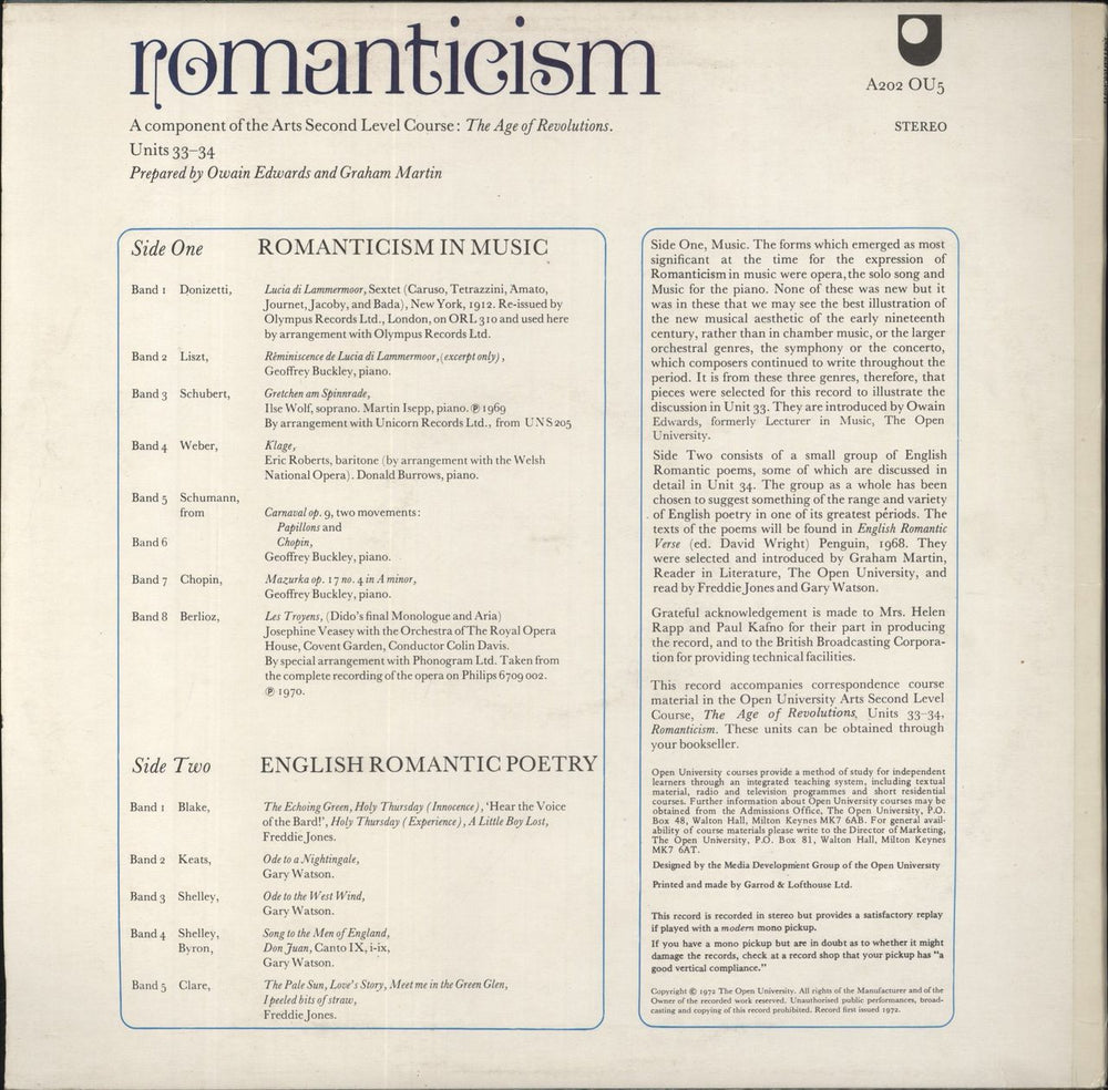 Various-Classical & Orchestral Romanticism UK vinyl LP album (LP record)