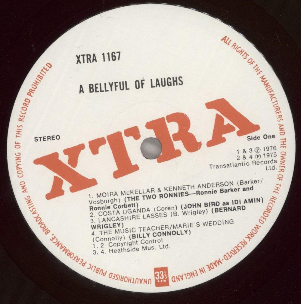 Various-Comedy A Bellyful Of Laughs UK vinyl LP album (LP record) V/CLPAB877084