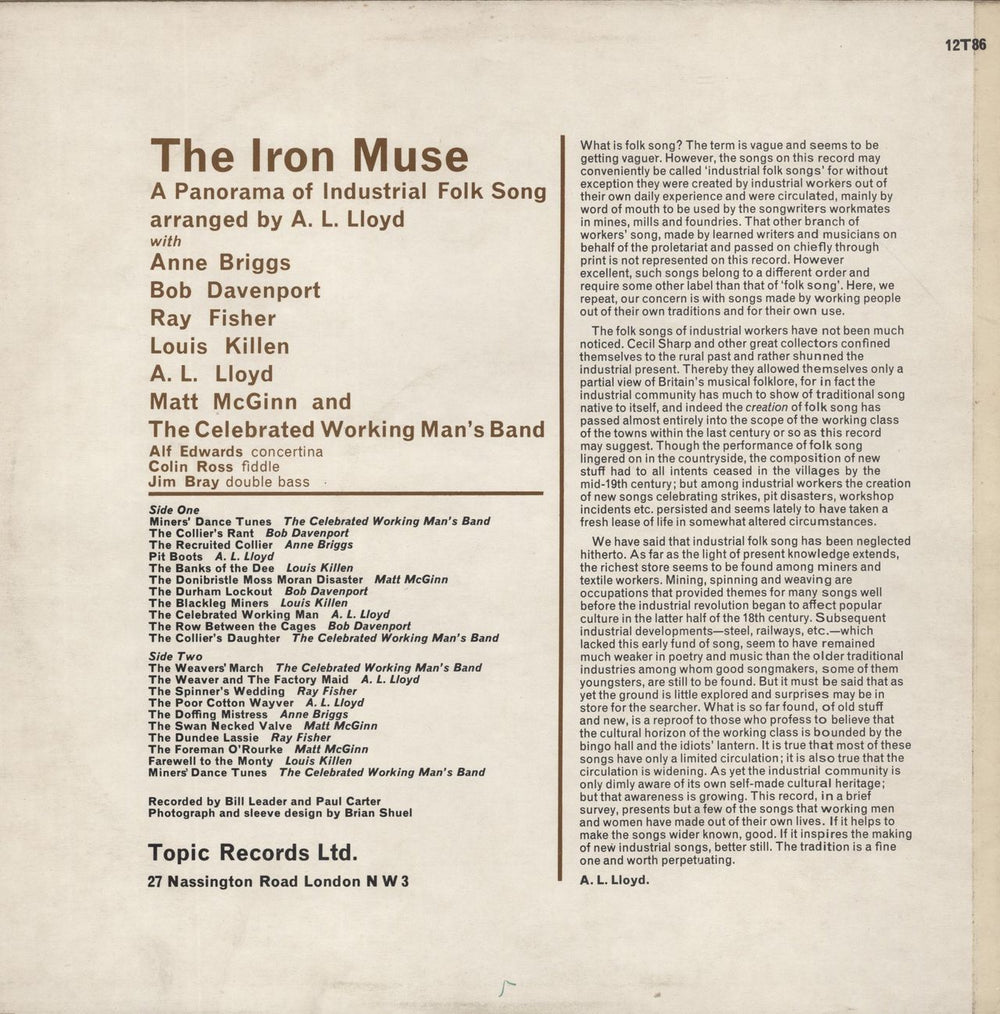Various-Folk The Iron Muse - 2nd + Insert UK vinyl LP album (LP record)
