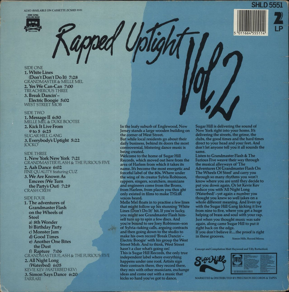 Various-Hip Hop & Rap Rapped Uptight Vol.2 UK 2-LP vinyl record set (Double LP Album)