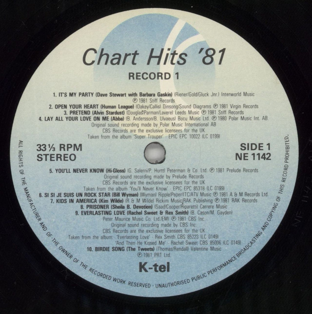 Various-Pop Chart Hits 81 - Volumes 1 & 2 UK 2-LP vinyl record set (Double LP Album) 7VA2LCH289991