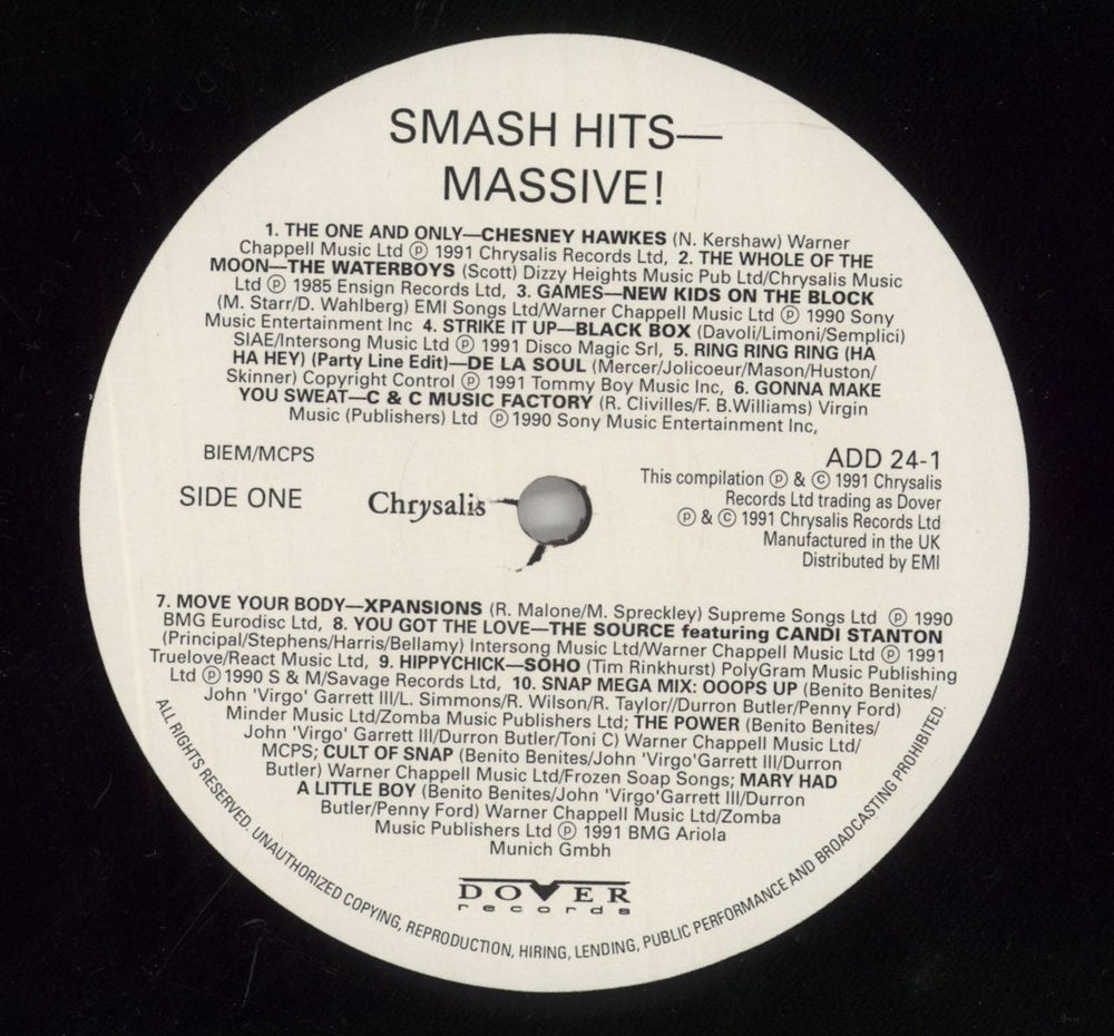 Various-Pop Smash Hits Massive! UK vinyl LP album (LP record) 7VALPSM728674