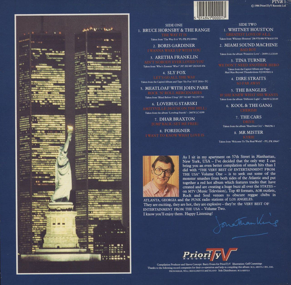 Various-Pop The Very Best Of Entertainment From The USA (Volume Two) UK vinyl LP album (LP record) 5014941000017