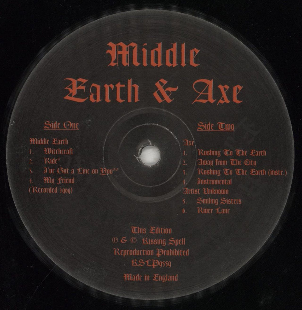 Various-Prog & Psych Middle Earth & Axe UK vinyl LP album (LP record) LSDLPMI853767