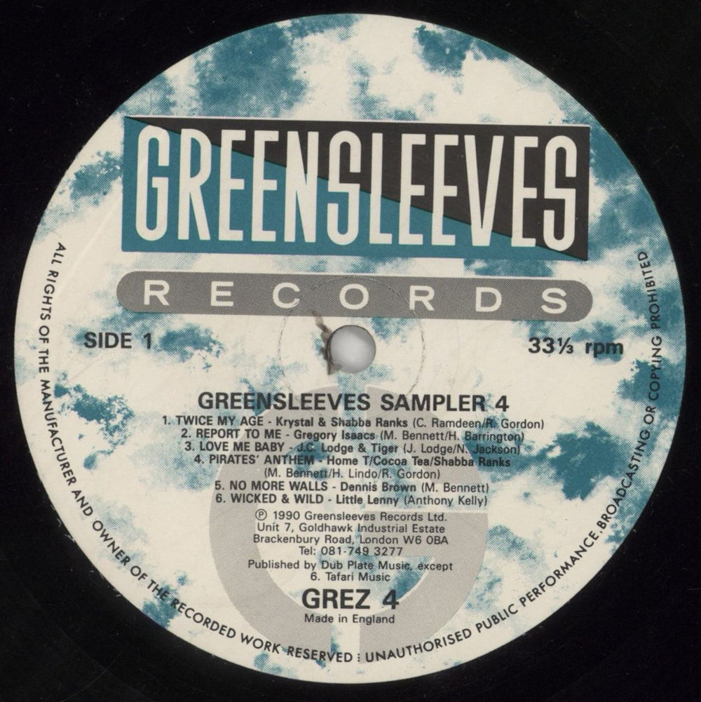 Various-Reggae & Ska Greensleeves Sampler 4 UK vinyl LP album (LP record) V-ALPGR861403