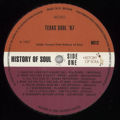 Various-Soul & Funk Texas Soul '67 UK Vinyl LP — RareVinyl.com