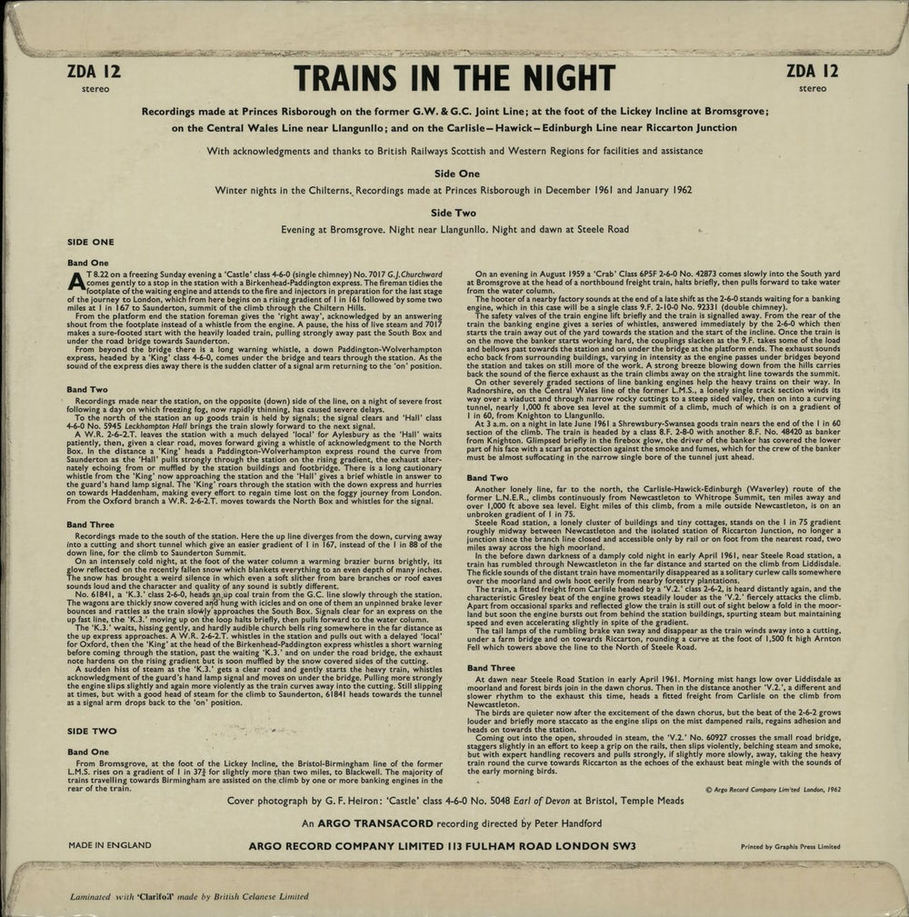 Various-Trains Trains In The Night - 1st UK vinyl LP album (LP record) V-TLPTR651297