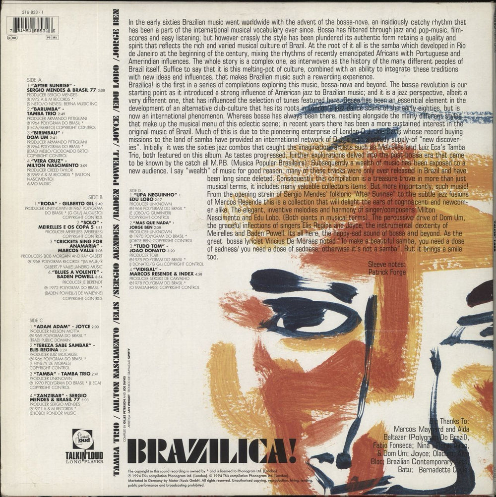 Various-World Music Brazilica! UK 2-LP vinyl record set (Double LP Album) 731451685316