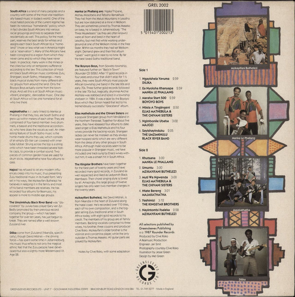 Various-World Music Homeland (A Collection Of Black South African Music) UK vinyl LP album (LP record) 5015401200213