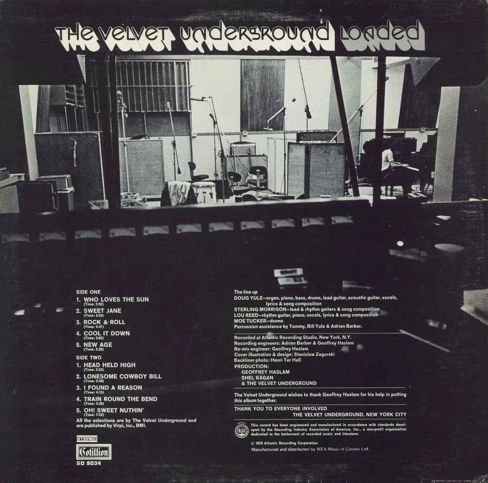 Velvet Underground Loaded Canadian vinyl LP album (LP record)