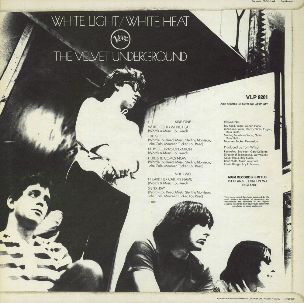 Velvet Underground White Light/White Heat - Mono - VG UK vinyl LP album (LP record)