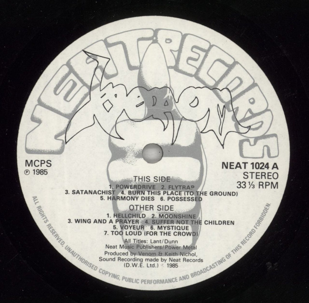 Venom Possessed - EX UK vinyl LP album (LP record) VNMLPPO870487