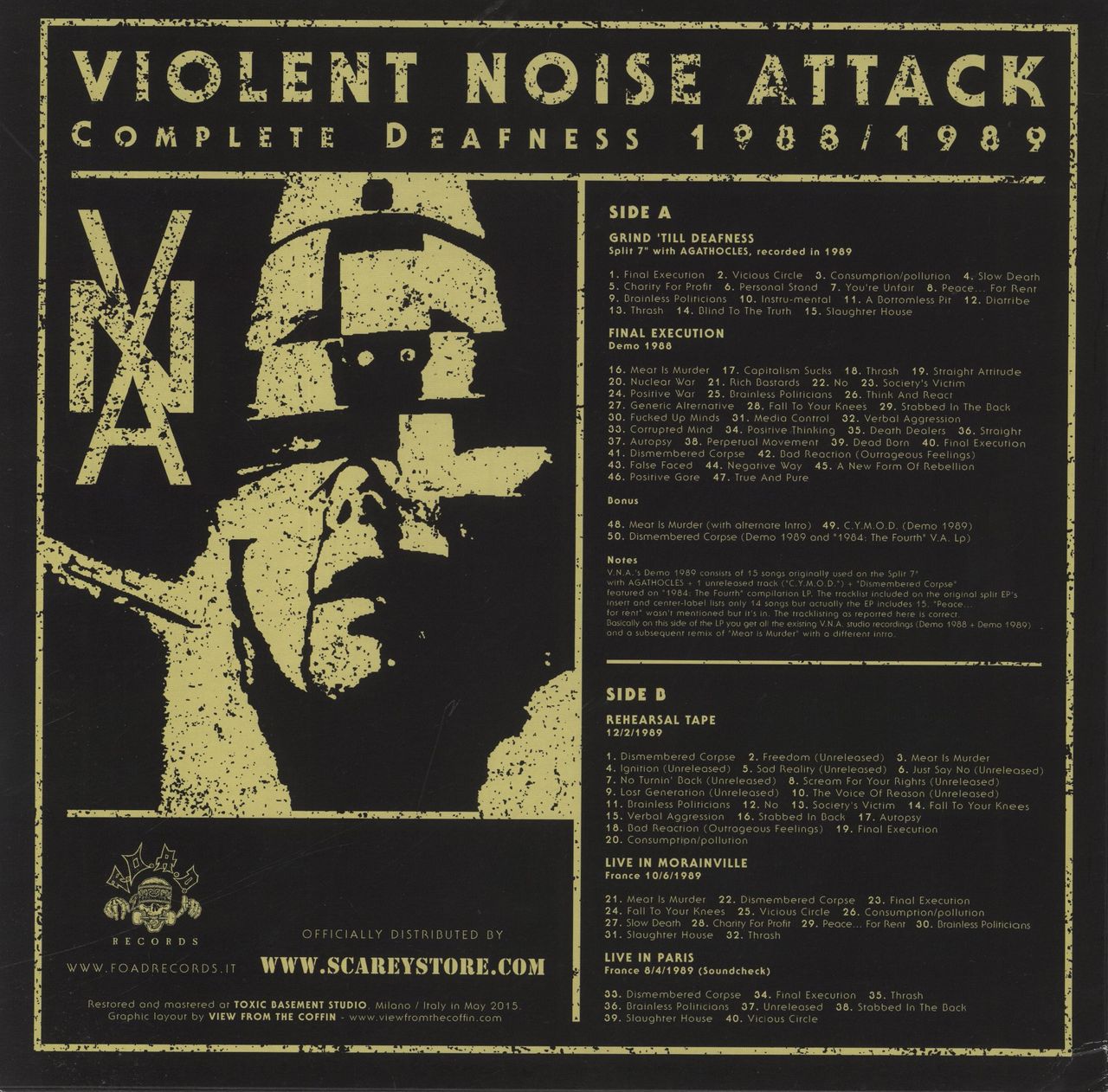 Violent Noise Attack Complete Deafness 1988/1989 French Vinyl LP