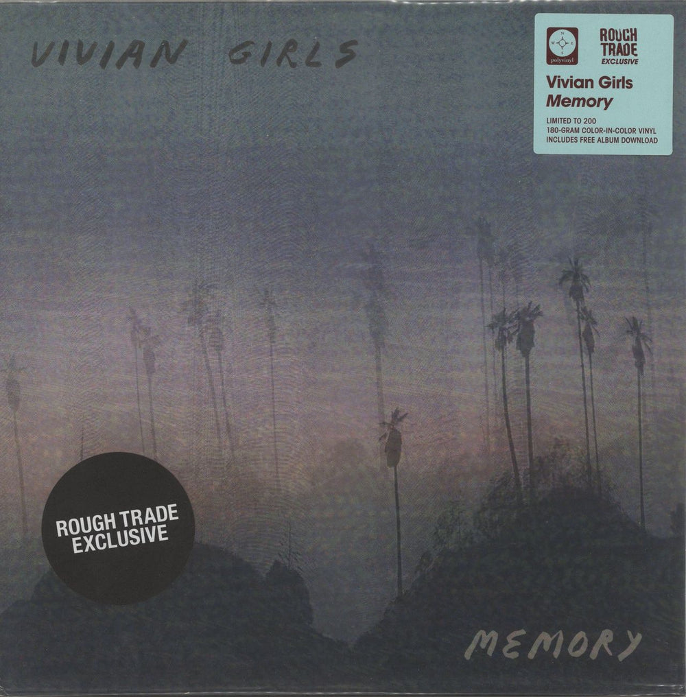 Vivian Girls Memory - Maroon-in-Blue Vinyl + Outer Bag US vinyl LP album (LP record) PRC-383