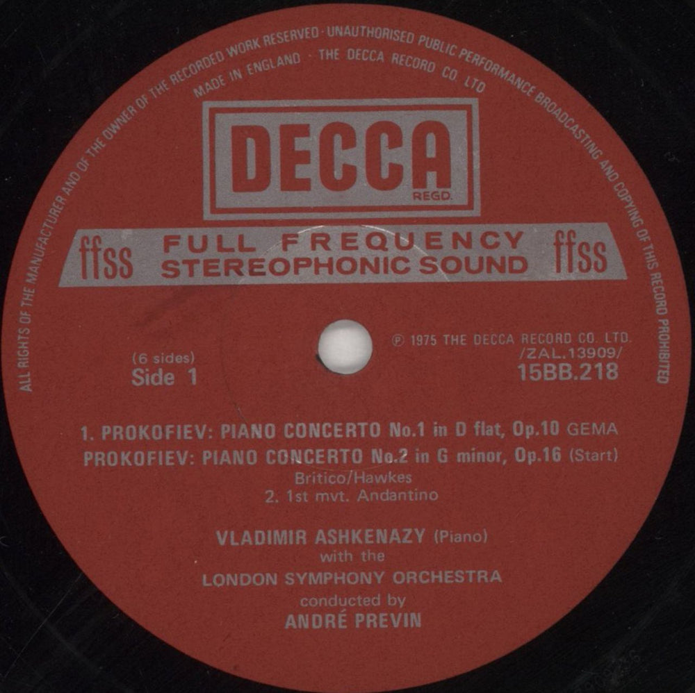 Vladimir Ashkenazy Sergei Prokofiev: The Five Piano Concertos UK Vinyl Box Set VL2VXSE652644