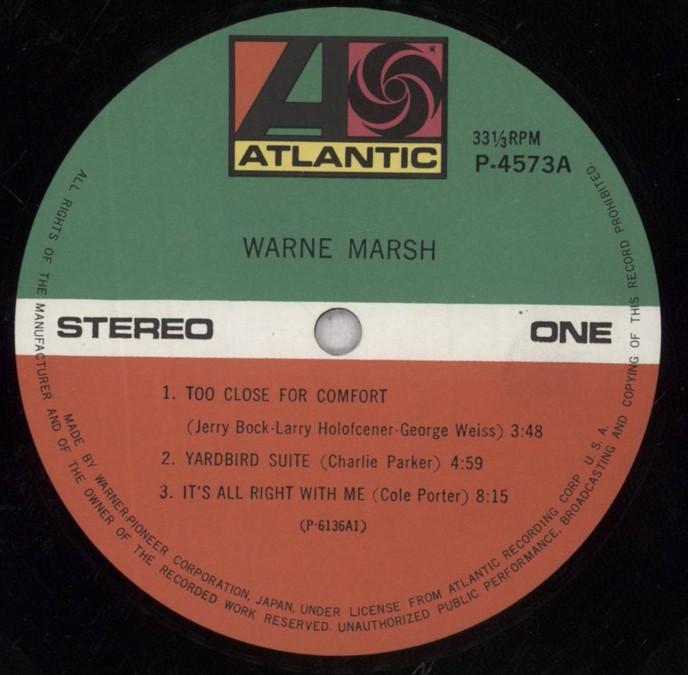 Warne Marsh Warne Marsh Japanese vinyl LP album (LP record) WC0LPWA846980