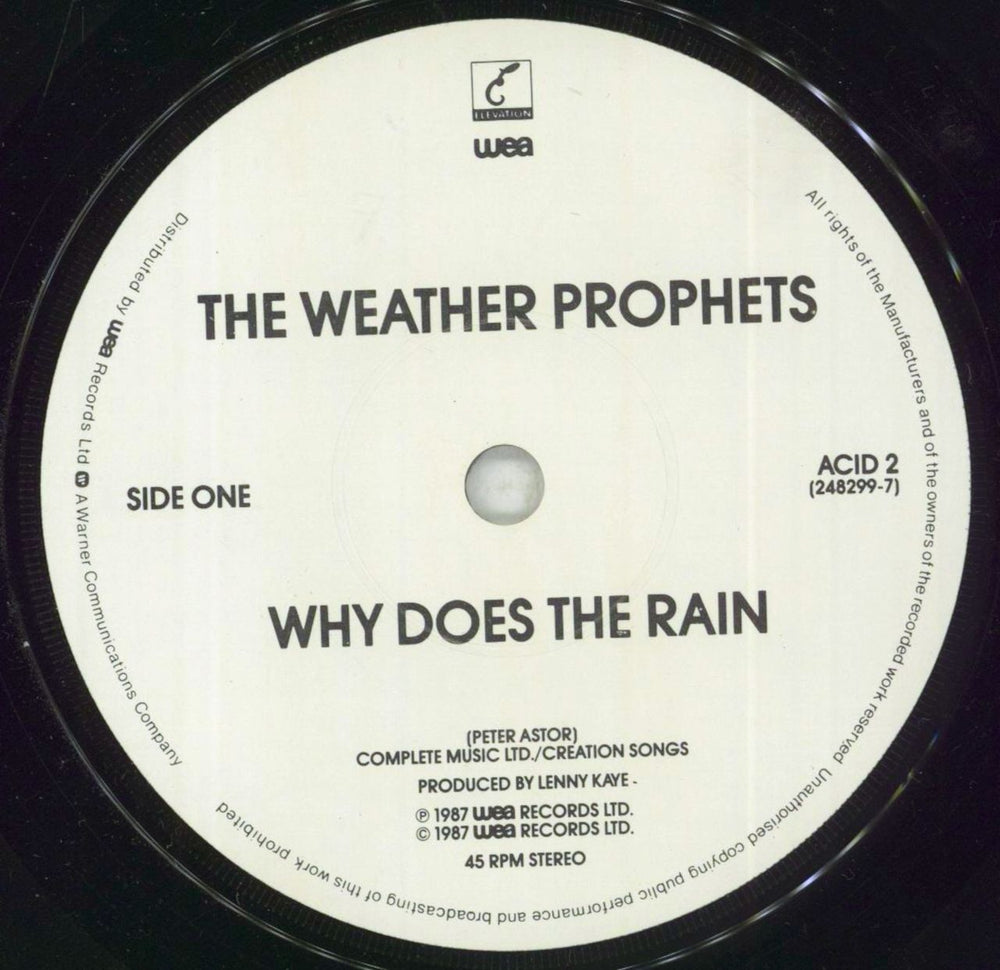 Weather Prophets Why Does The Rain UK 7" vinyl single (7 inch record / 45) WPR07WH182355