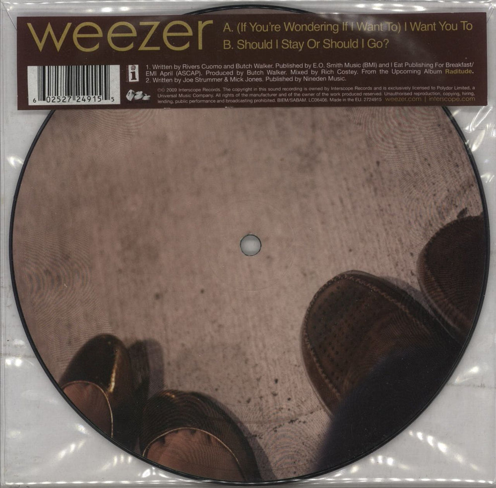 Weezer [If You're Wondering If I Want You To] I Want You To UK 7" vinyl picture disc (7 inch picture disc single) 2724915